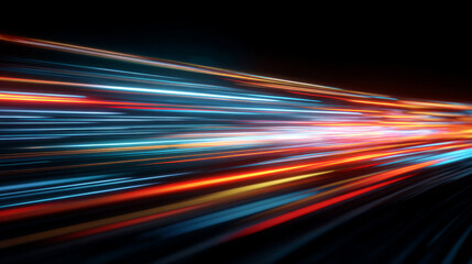 Technology speed neon light lines abstract background