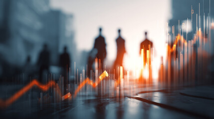 hand show graph chart stock market economic. growth business concept. plan strategy company increase profit to success global. trend marketing grows technology digital. economy, financial, and invest