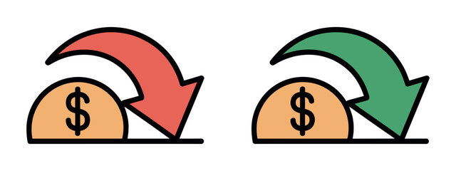Money Loss and Gain Graphic Illustration
