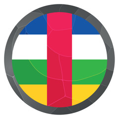 Fototapeta premium Glass light ball with flag of Central African Republic. Round sphere, template icon. CAR national symbol. Glossy ball, 3D abstract vector illustration highlighted on a white background. Big bubble.