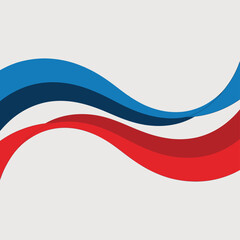 Fototapeta premium Abstract Red and Blue Waving Stripes Design
