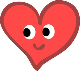 red heart with a smile
