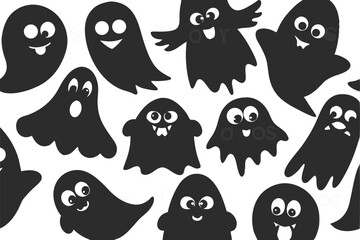 Spooky and Playful Halloween Ghosts Background Image