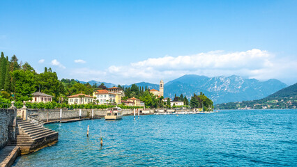 Tremezzo Tremezzina stairs and lakefront. Lake Como, Italy