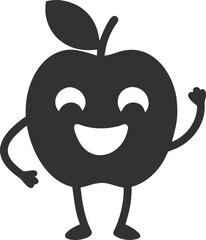smiling apple fruit vector with hands and leg