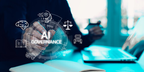 AI law and AI ethics and legal concepts artificial intelligence law. business policy and...