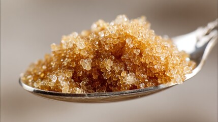 Brown sugar granules on a spoon (1)