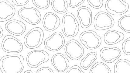 Seamless pattern of irregular shapes with black outlines on a white background