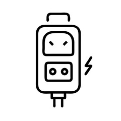 Vector illustration of an electrical outlet in a minimalist style with copy space
