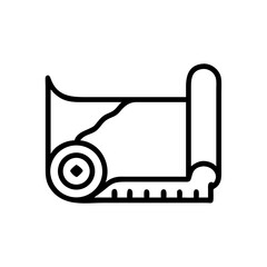 Vector illustration of a rolled carpet in a minimalist style with copy space