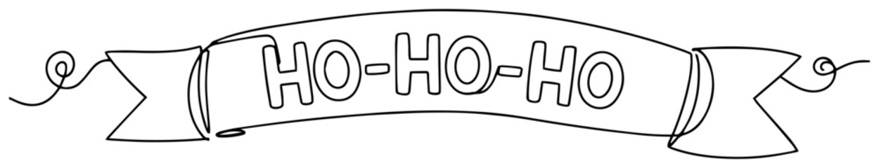 ho ho ho ribbon banner vector illustration for christmas decoration design