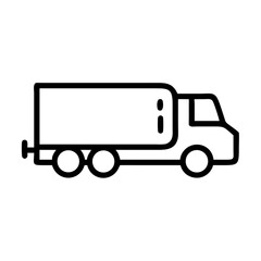 Vector illustration of a side view of a truck in a minimalist style with copy space