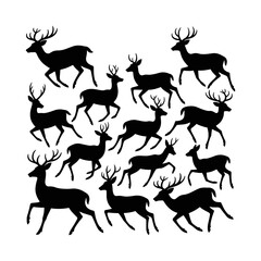Deer Silhouette Art: Dynamic, artistic arrangement showcasing a deer silhouette in a stunning monochrome tableau.