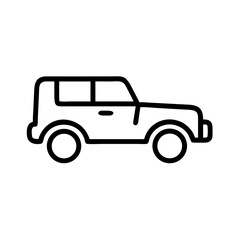 Vector illustration of a side view of a car in a minimalist style with copy space