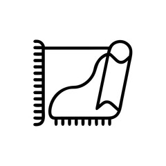 Vector illustration of a rolled carpet in a minimalist style with copy space
