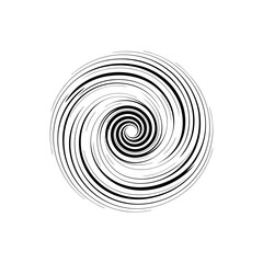 Spiral Vortex: A mesmerizing spiral vortex of black lines swirls towards a central point, embodying energy and movement, perfect for conveying dynamism and abstract concepts.