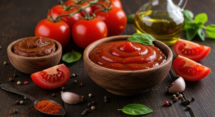Rustic Ketchup Still Life