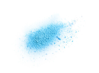 Crushed eye shadow isolated on white, top view. Makeup product