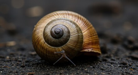 Empty Snail Shell with Emerging Feeler