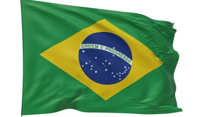 Brazil National Flag Isolated on White Background