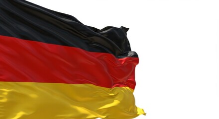 Germany National Flag Close-Up on White Background