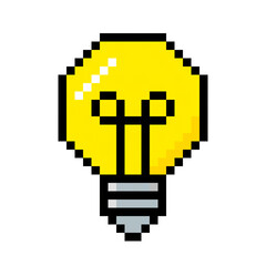 Obraz premium A 32x32 pixel art yellow light bulb