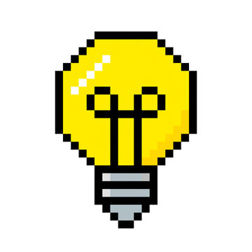 A 32x32 pixel art yellow light bulb
