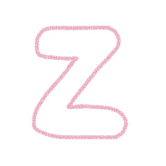 アルファベットZ　 手書き文字　かわいい　素材　ピンク　イラスト　素材　アイコン　クレヨン風
