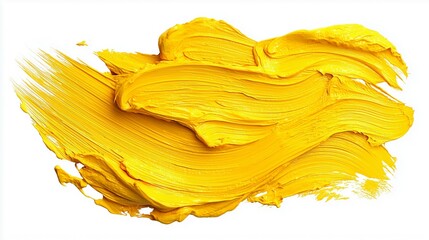 Yellow paint brush stroke smear