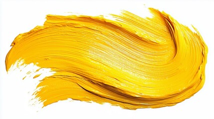 Yellow paint brush stroke smear