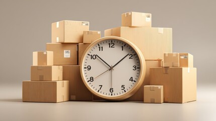 Time management in logistics with clock and packages