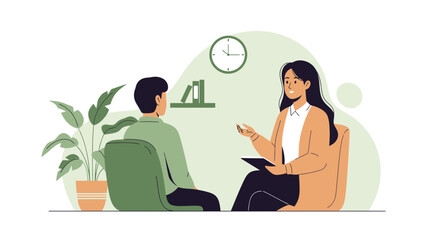 Professional Guidance Session Featuring a Therapist with Her Patient at Office