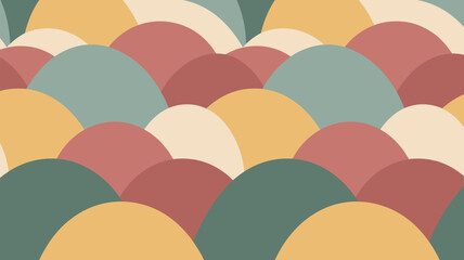 Abstract background featuring overlapping semicircles in muted pastel colors