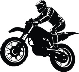Naklejka premium Motorcycle Stunt Rider Silhouette,Biker Jump Show