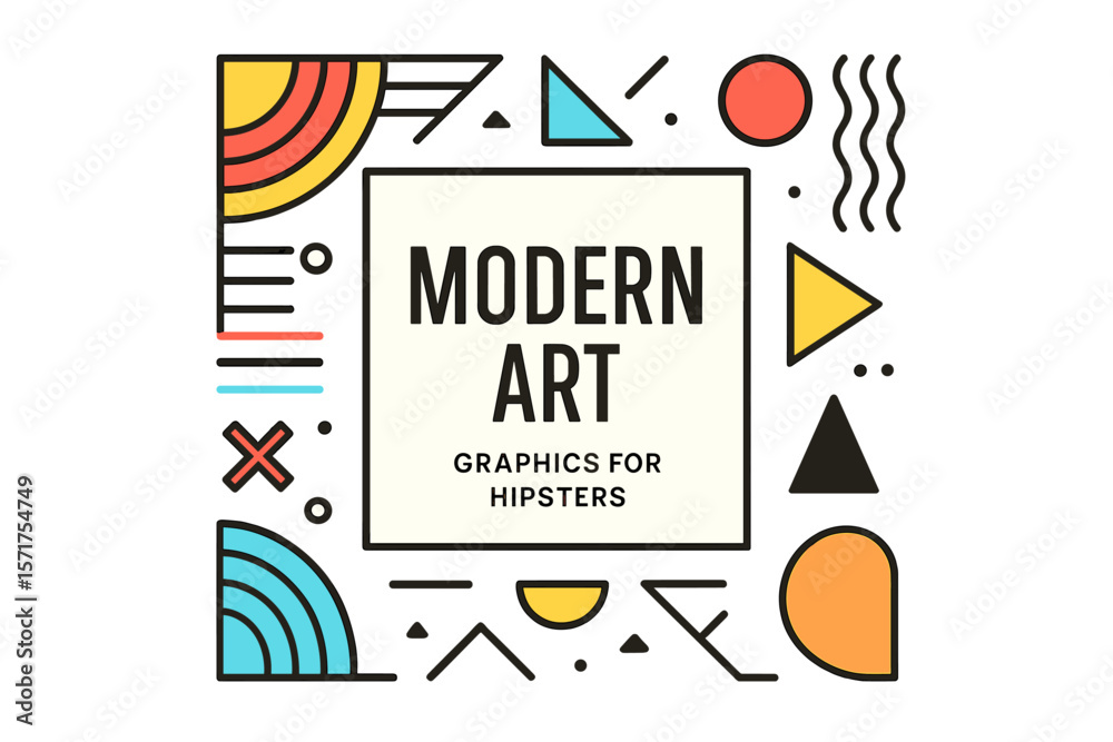 Fototapete modern art vector frame for hipster themed text and graphics