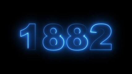 1882 neon line text. Abstract 1882 neon text animation, Glowing neon number text background. video animation . important year, important date 1882. Educational mathematics 1882 animation.
