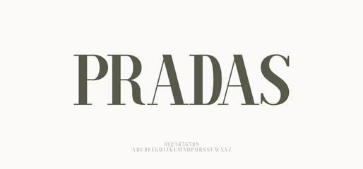 Paradas Modern alphabet letters font logo. Typography Luxury sans fonts and number for logo brand. vector illustration