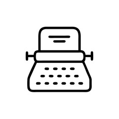 Vintage typewriter icon in outline style