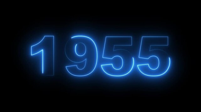 1955 neon line text. Abstract 1955 neon text animation, Glowing neon number text background. video animation . important year, important date 1955. Educational mathematics 1955 animation.