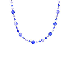 Fototapeta premium Elegant blue gemstone necklace displayed on a soft surface for aesthetic appeal and showcasing craftsmanship in jewelry design 