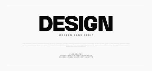 Modern Design Uppercase Lowercase Bold Font. Sans Serif Font.  Typography urban style alphabet fonts for fashion, sport, technology, digital, movie, logo design, vector illustration