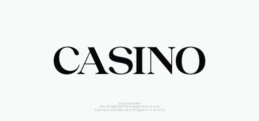 Casino Abstract Fashion font alphabet. Typography beauty fashion elegant minimalist serif italic fonts decorative wedding vintage retro logos. vector illustration
