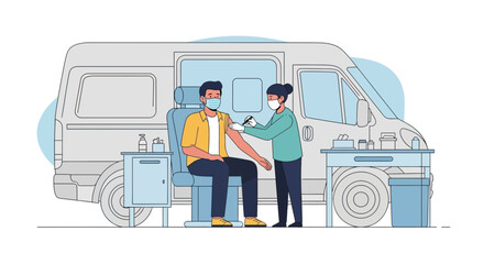 Vaccination Process At Mobile Clinic Promotes Community Health And Wellness