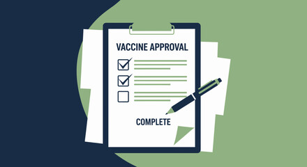 Vaccine Approval Checklist With Completed Tasks on Clipboard Illustrative