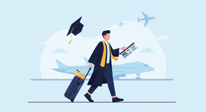 Graduate Ready To Travel New Opportunities After Graduation New Job New Life