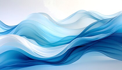 Abstract Blue Waves Flowing Background Art Design