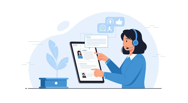 Virtual Assistant Analyzing Resumes For Job Placement Opportunities Digitally - Powered by Adobe