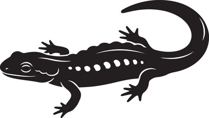 Fototapeta premium Simple silhouette of a newt reptile animal vector illustration isolated on white background
