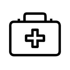 Obraz premium First aid kit icon with medical cross