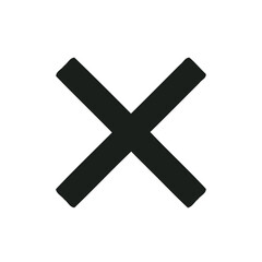 Obraz premium Black and Cancel Icon Cross or Close Tab Symbol in Minimal Vector Style